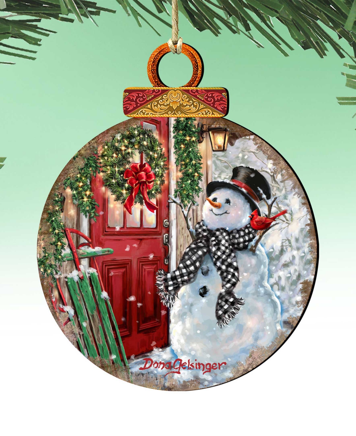 Designocracy Winter Arrival Snowman Holiday Ornament In Multi