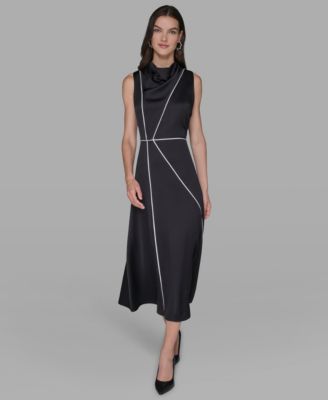 KARL LAGERFELD PARIS - Women's Mock Neck Midi Dress