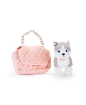Fancy Pets 6" Plush Huskey and Purse Toy