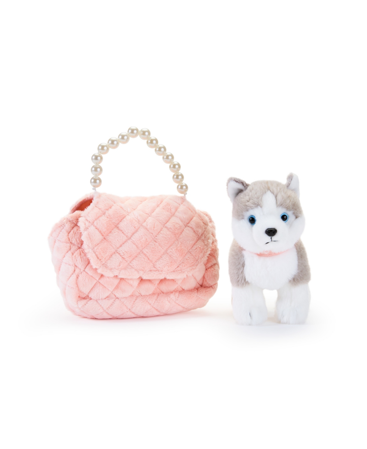 Geoffrey's Toy Box Fancy Pets 6" Plush Huskey And Purse Toy In Multi