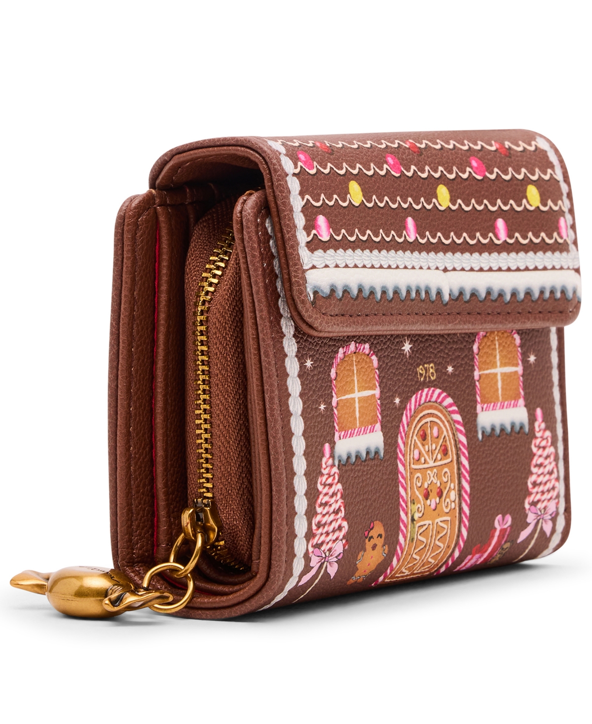 Betsey Johnson Skull Boss Trifold Wallet In Brown