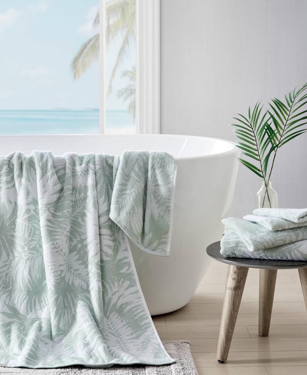 Tommy Bahama Lago Palm Cotton Jacquard 2-Pc. Bath Towel Set, 58" x 28"