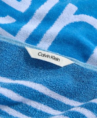 Pinstripe Logo Cotton 2-Pc. Beach Towel Set, 70" x 40"