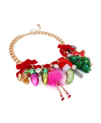 Faux Stone Santa Baby Statement Bib Necklace