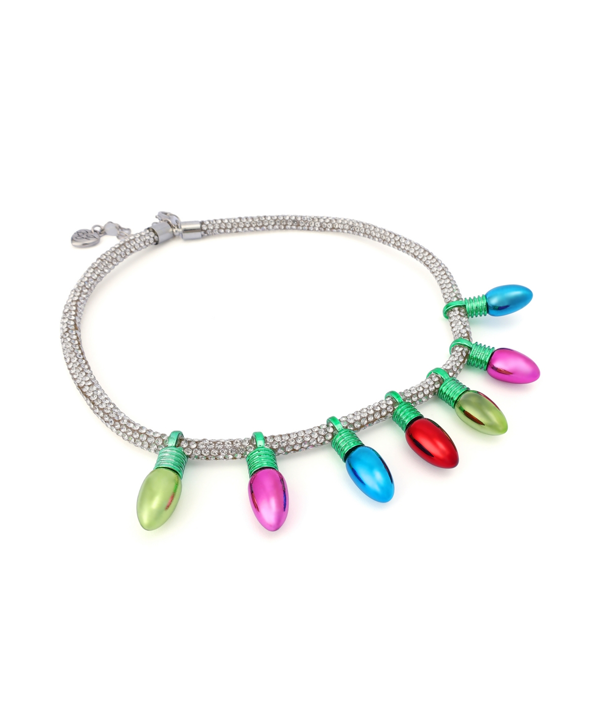 Betsey Johnson Faux Stone Santa Baby Christmas Lights Bib Necklace