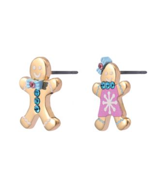 Faux Stone Santa Baby Gingerbread Stud Earrings