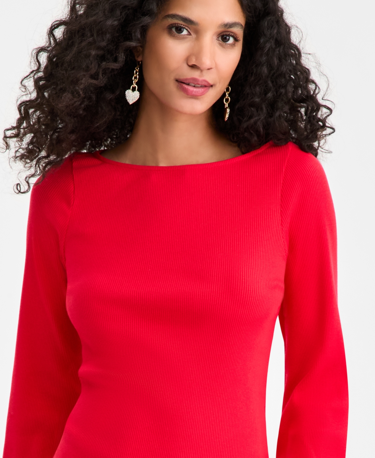 On 34th Women's Knit Boat-Neck Bell-Sleeve Top, Macy's Exclusive