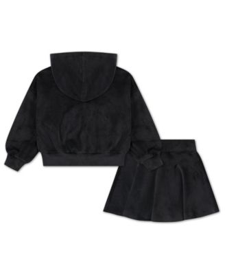 Girls' 2T-6X Velour Scooter Hoodie and Skort, 2-Piece Set
