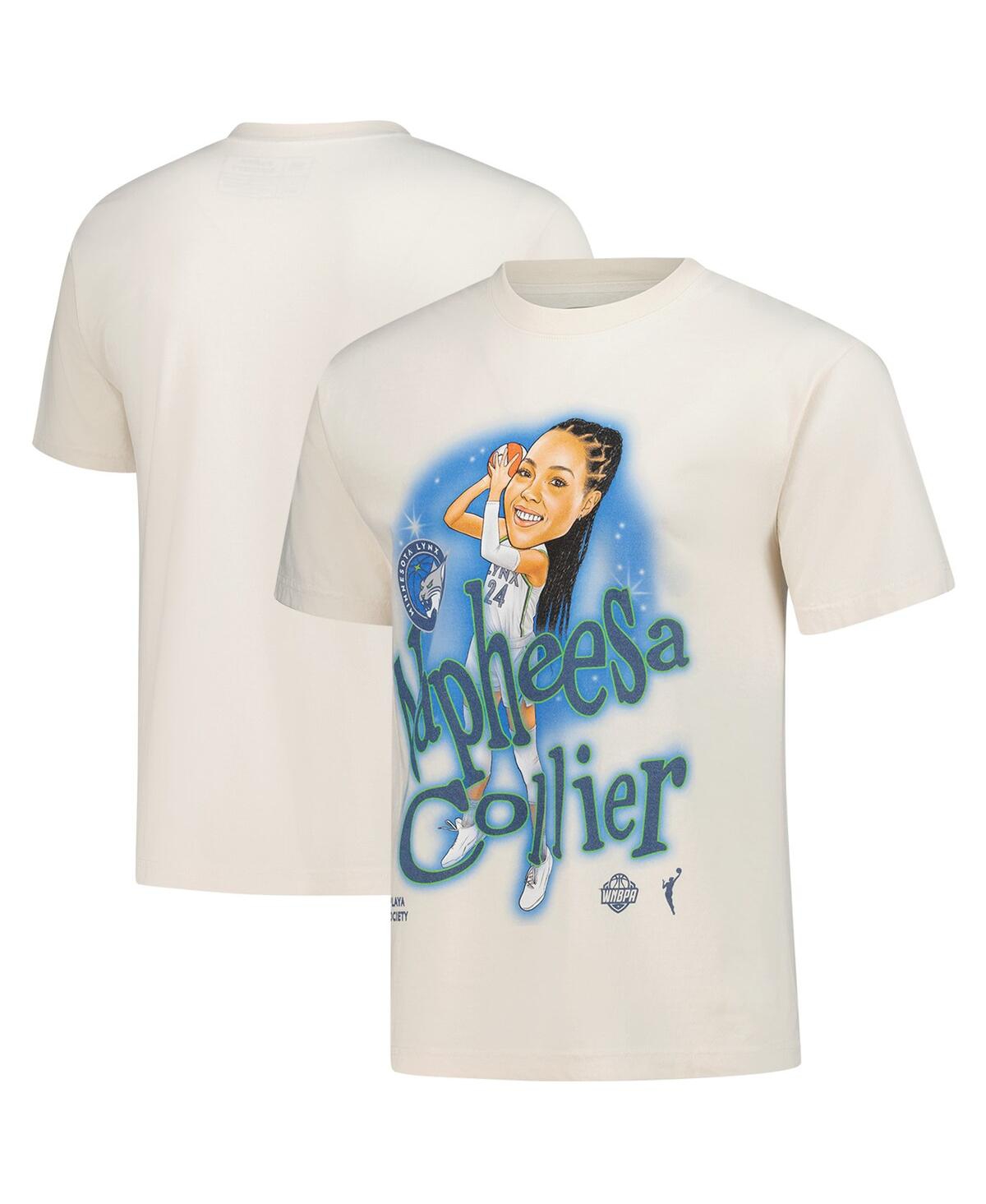 Playa Society Men's And Women's Napheesa Collier Oatmeal Minnesota Lynx Sketch T-shirt In White