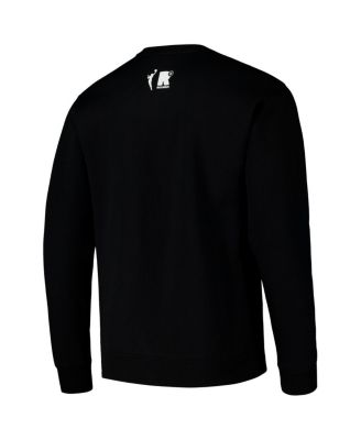 Men's and Women's Black Dallas Wings Throwback Pullover Crew Sweatshirt