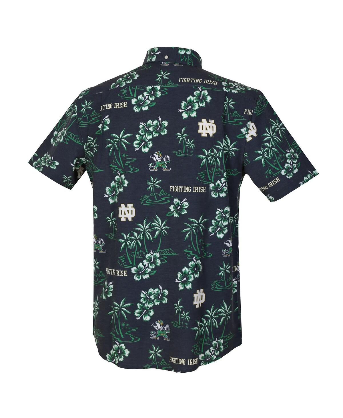 Reyn Spooner Men's Navy Notre Dame Fighting Irish Kekai Classic Tri-blend Button-down Shirt In Blue