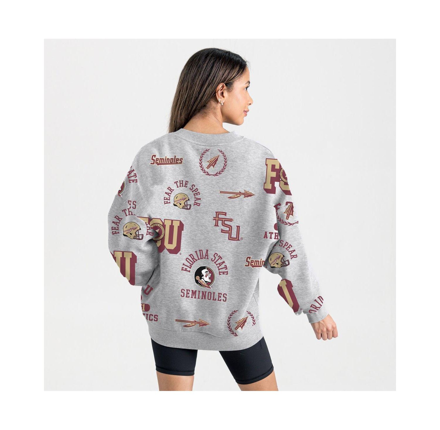 Women's Gray Florida State Seminoles Always on Repeat Fleece Sweatshirt