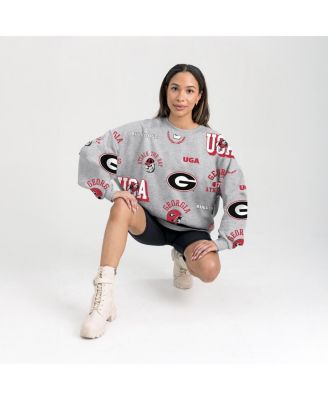 Women's Gray Georgia Bulldogs Always on Repeat Fleece Sweatshirt