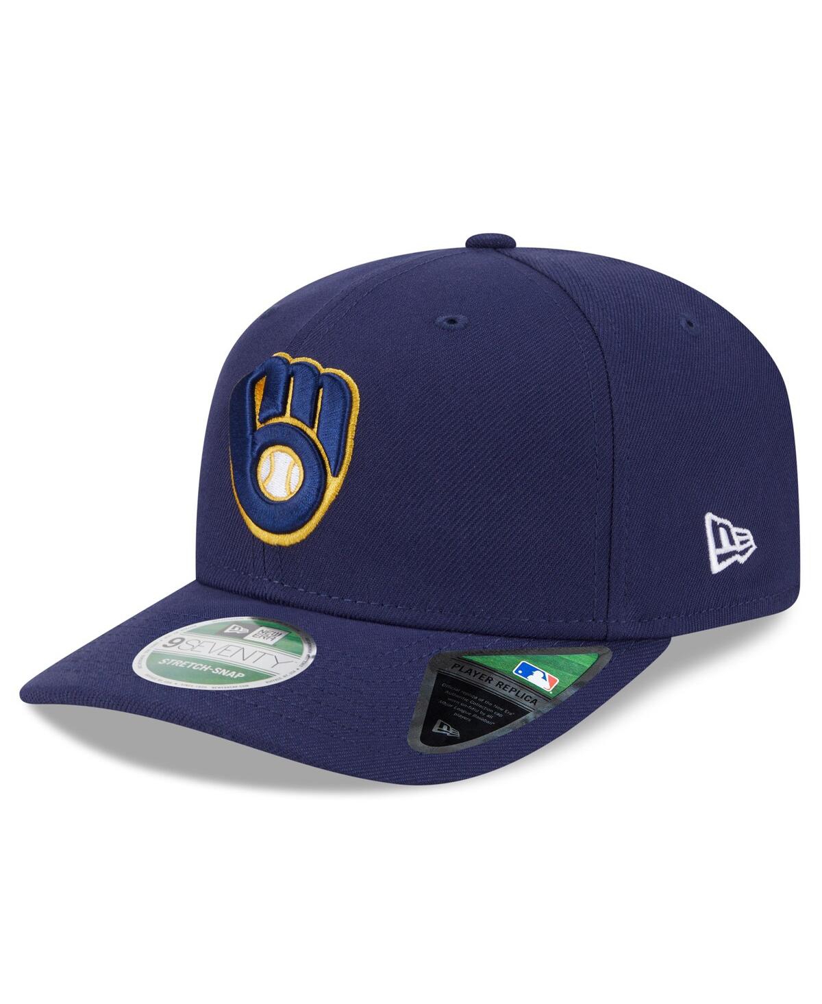 New Era Men's Navy Milwaukee Brewers 2025 Mlb Postseason Side Patch 9seventy Adjustable Hat In Brown