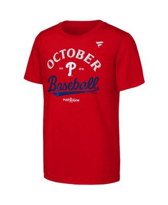 Big Boys and Girls Red Philadelphia Phillies 2025 MLB Postseason Locker Room T-Shirt