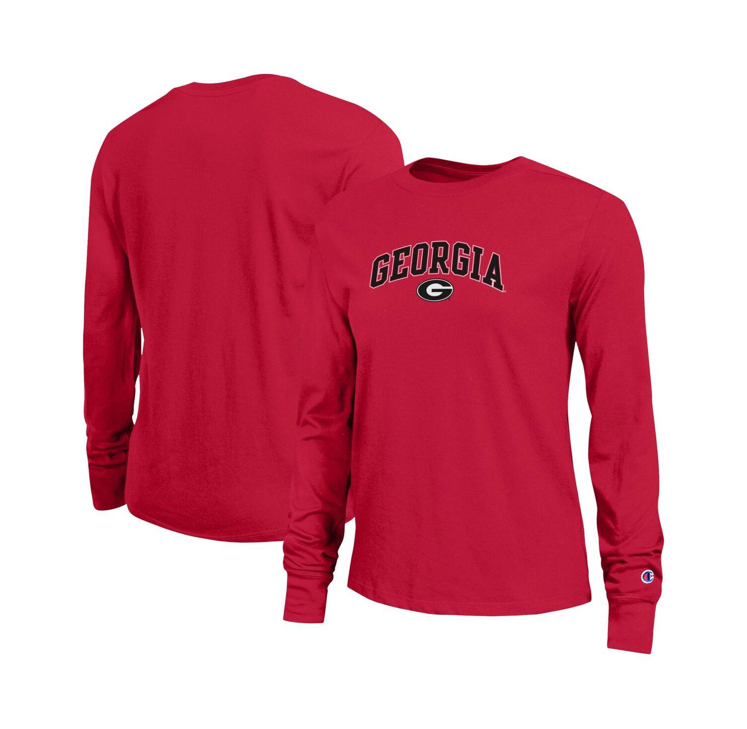 Women's Red Georgia Bulldogs Arch Over Logo Long Sleeve T-Shirt