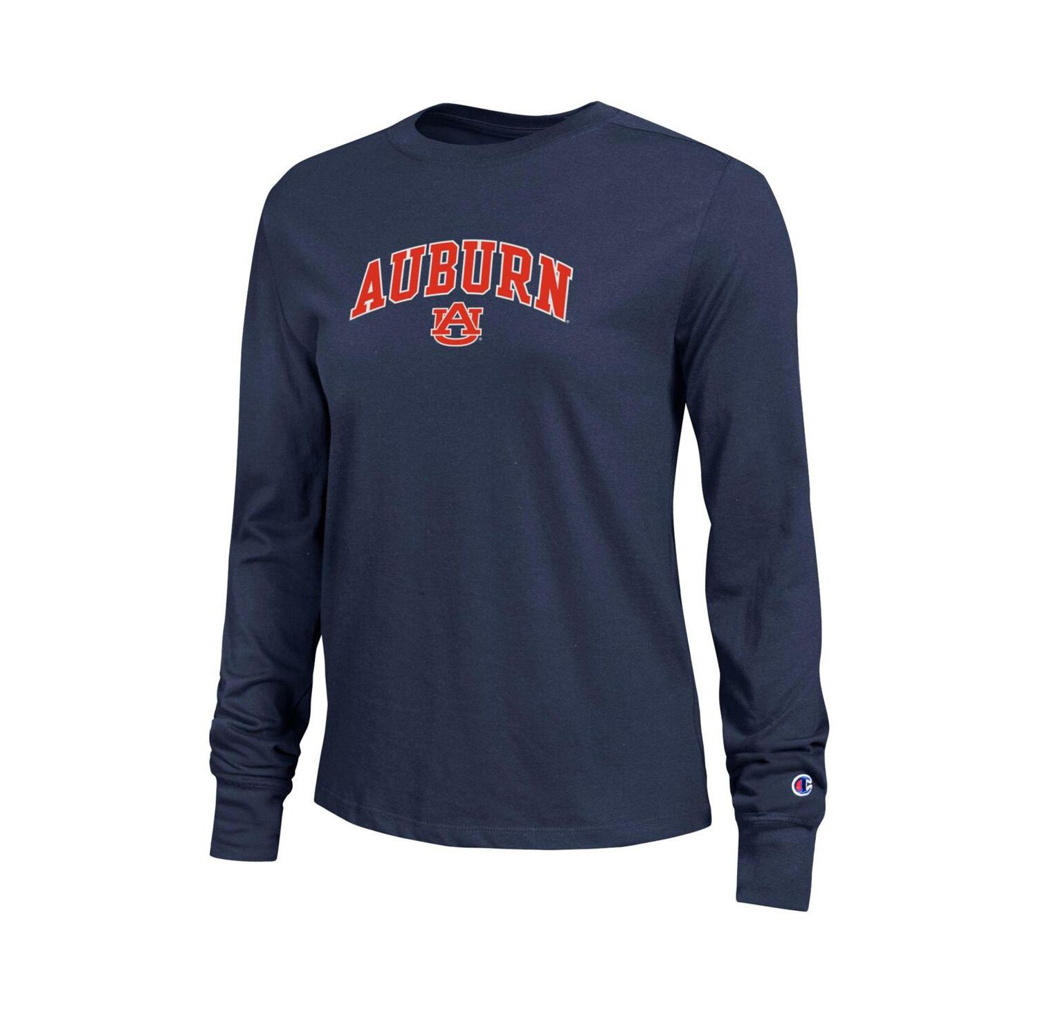 Women's Navy Auburn Tigers Arch Over Logo Long Sleeve T-Shirt