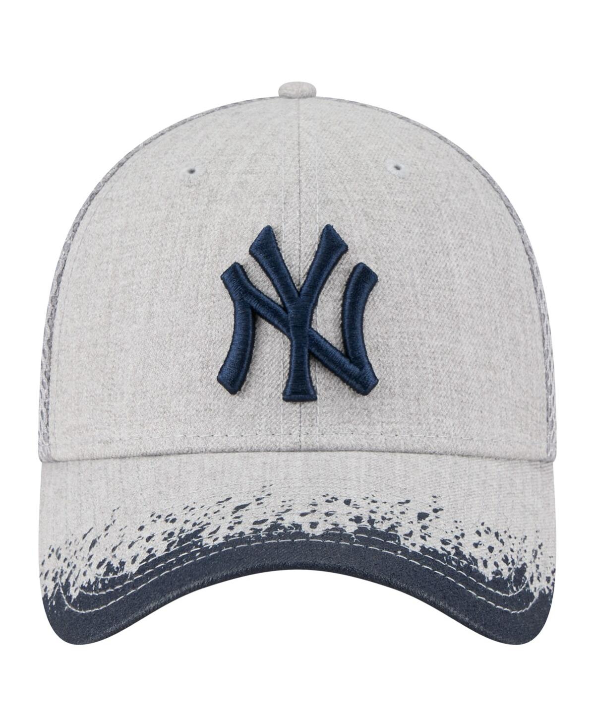 New Era Men's Gray New York Yankees Visor Paint Splatter 39thirty Flex Hat In White