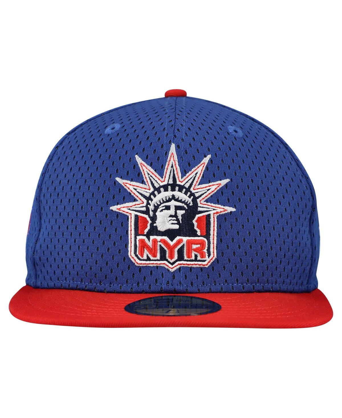 New Era Men's Blue/red New York Rangers Mesh Crown Two-tone 59fifty Fitted Hat In Blue