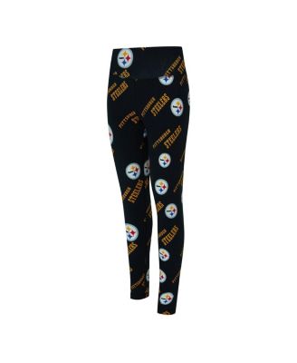 Women's Black Pittsburgh Steelers Mosaic Allover Print Leggings