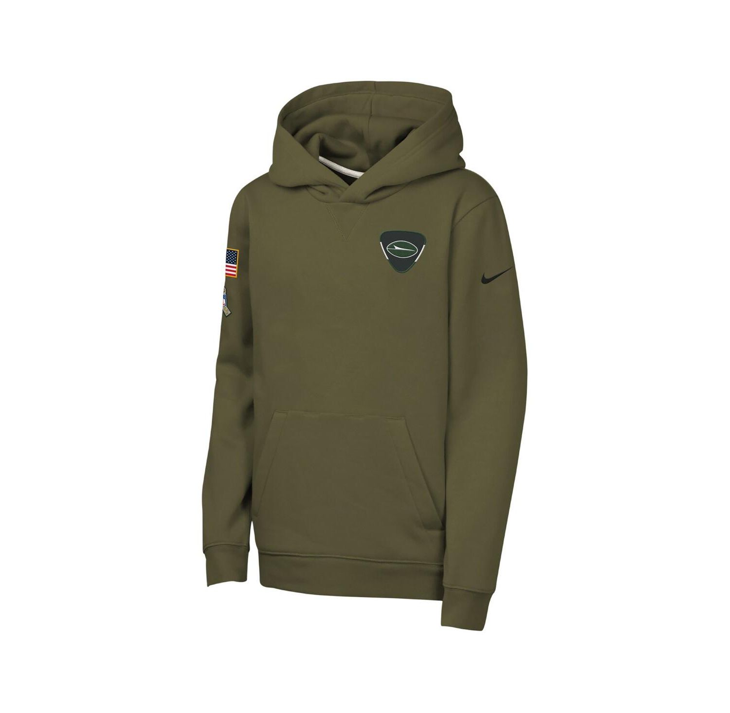 Big Boys and Girls Olive New York Jets 2025 Salute to Service Club Fleece Hoodie