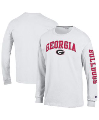 Champion - Men's White Georgia Bulldogs Arch Over Logo 2-Hit Long Sleeve T-Shirt