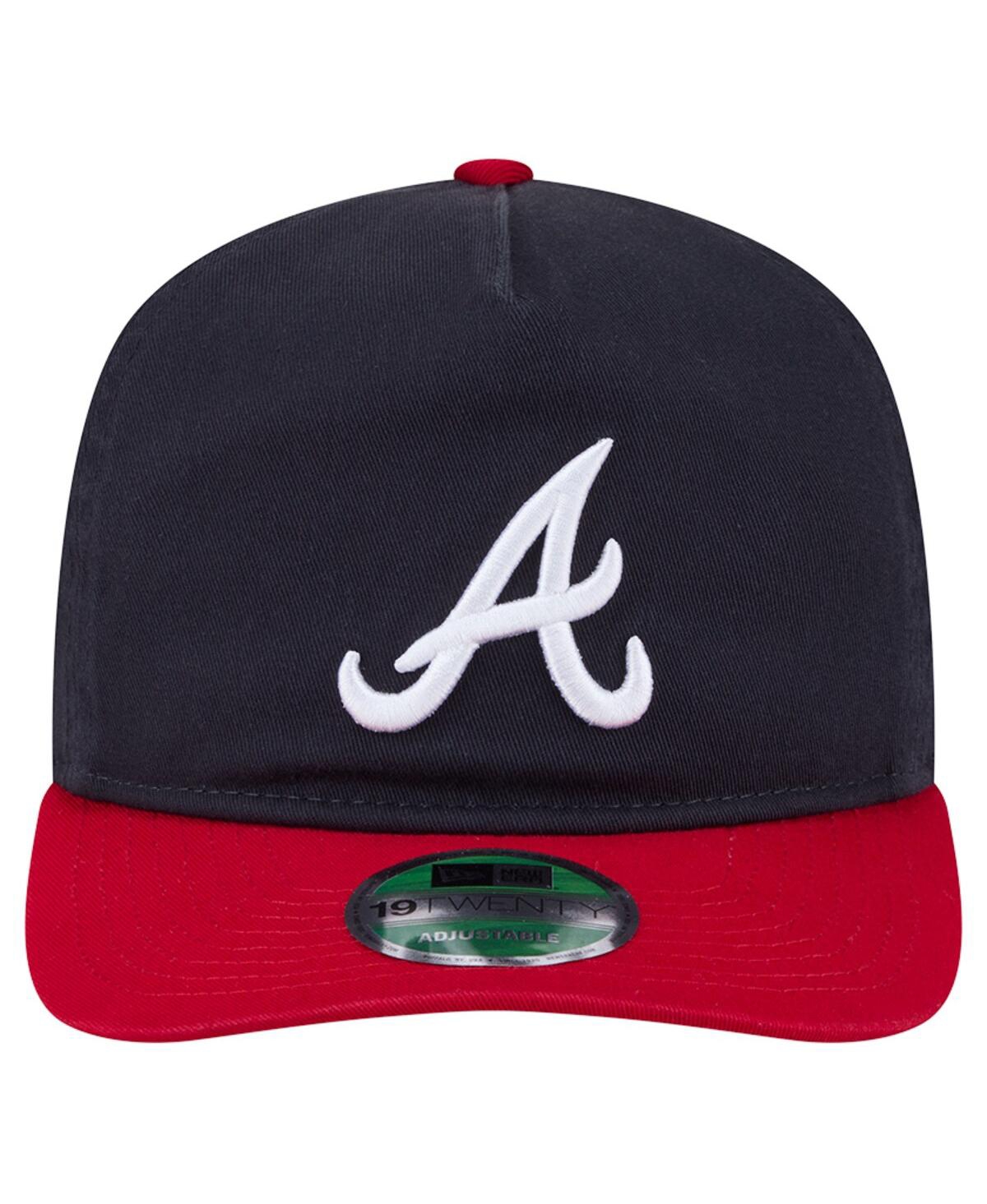 New Era Men's Navy Atlanta Braves Team 19twenty Adjustable Hat In Black