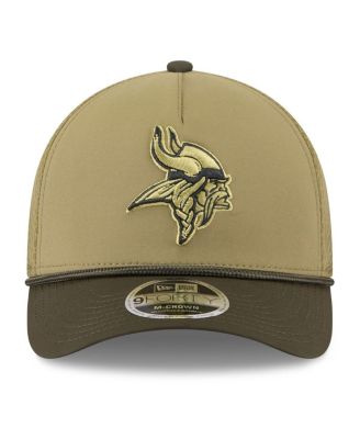 Big Boys and Girls Green/Dark Green Minnesota Vikings 2025 Salute to Service 9FORTY A-Frame Adjustable Hat