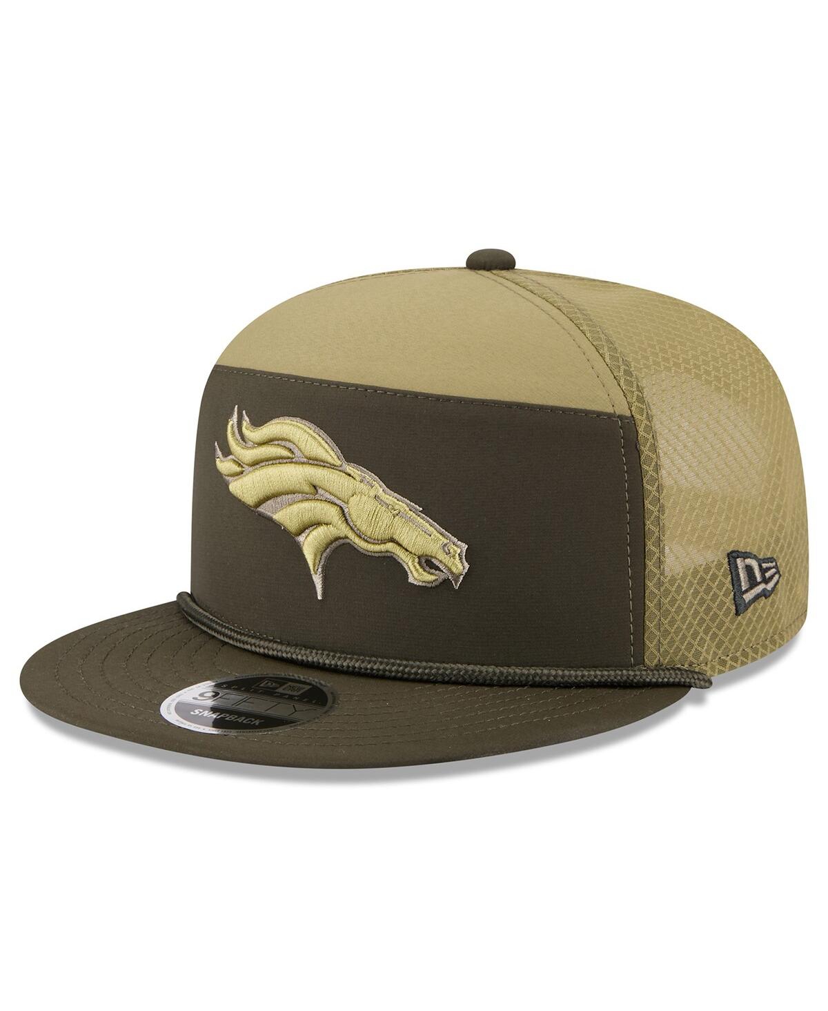 New Era Men's Dark Green Denver Broncos 2025 Salute To Service Split Panel 9fifty Snapback Hat In Green