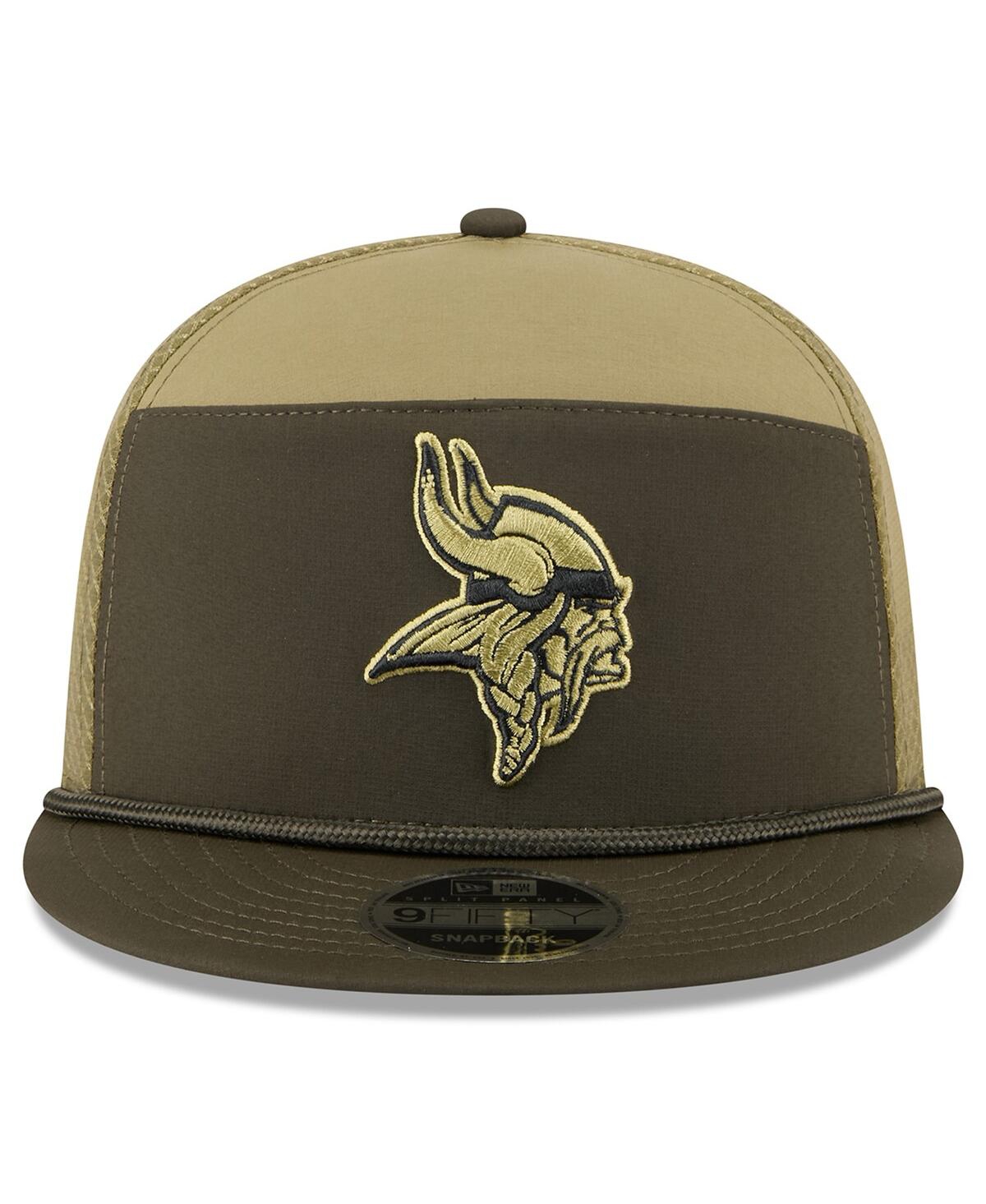 New Era Men's Dark Green Minnesota Vikings 2025 Salute To Service Split Panel 9fifty Snapback Hat In Green