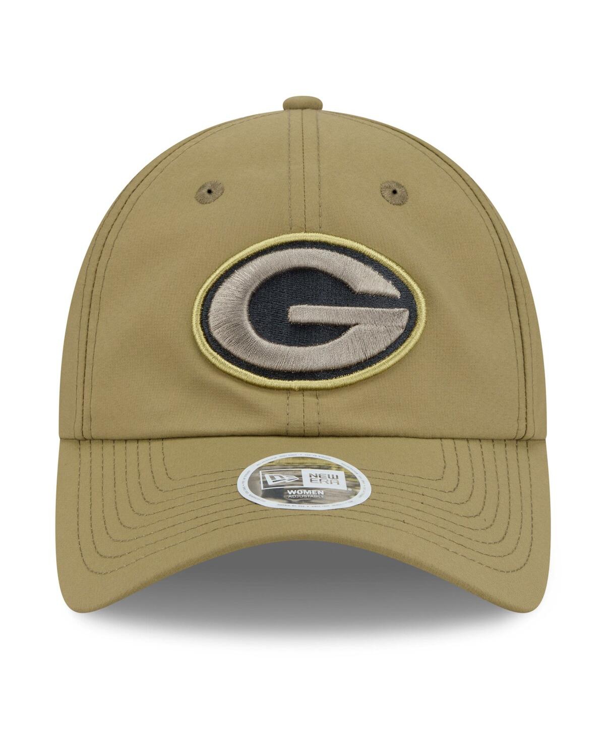 New Era Women's Green Green Bay Packers 2025 Salute To Service Pony Tail Adjustable Hat In Green