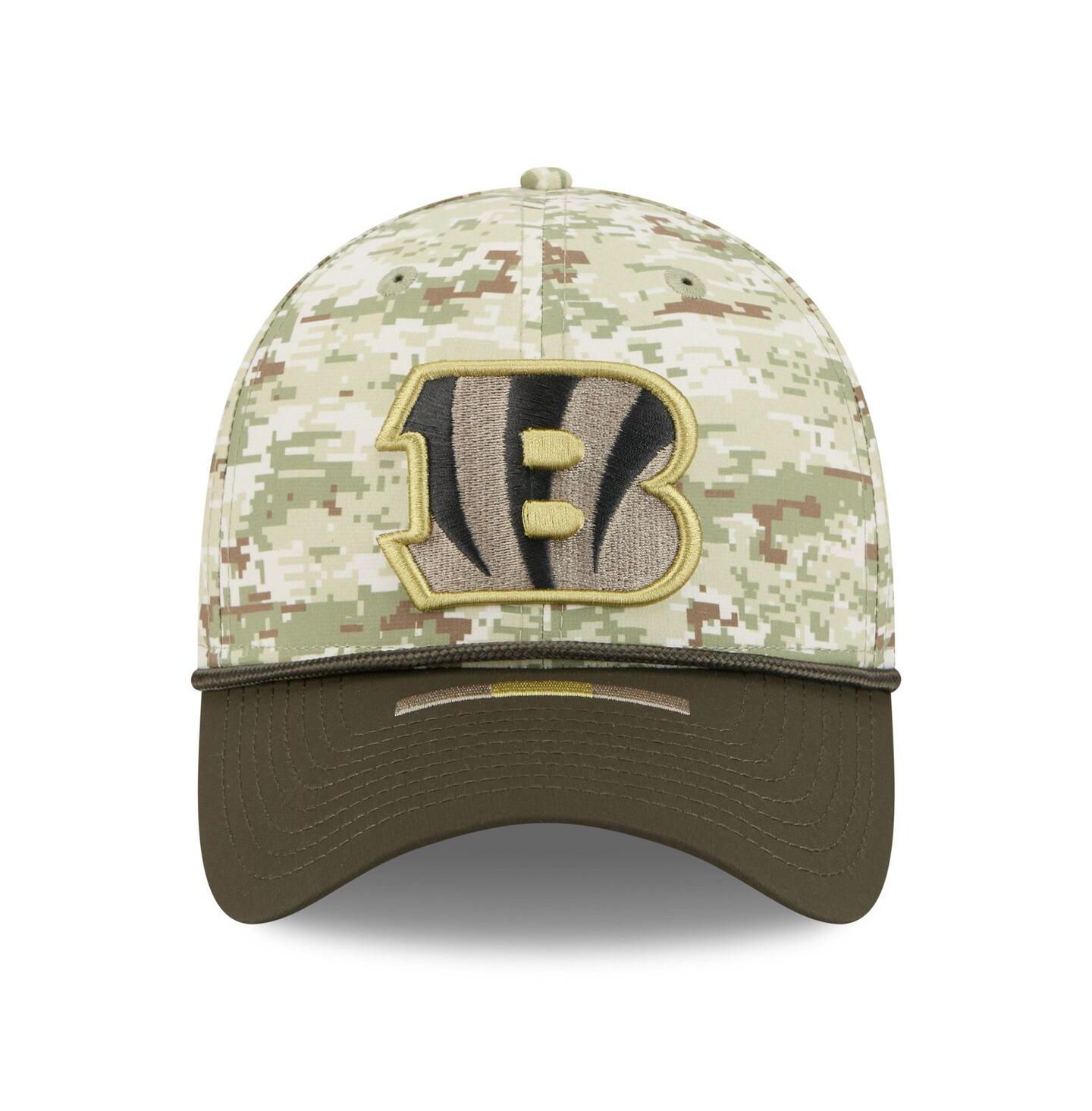 Мужская кепка New Era Camo/Dark Green/Dark Green Cincinnati Bengals 2025 Salute to Service 39THIRTY Flex Hat — фото 4