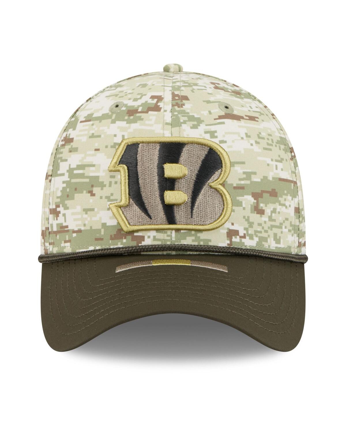 New Era Men's Camo/dark Green/dark Green Cincinnati Bengals 2025 Salute To Service 39thirty Flex Hat In Gray