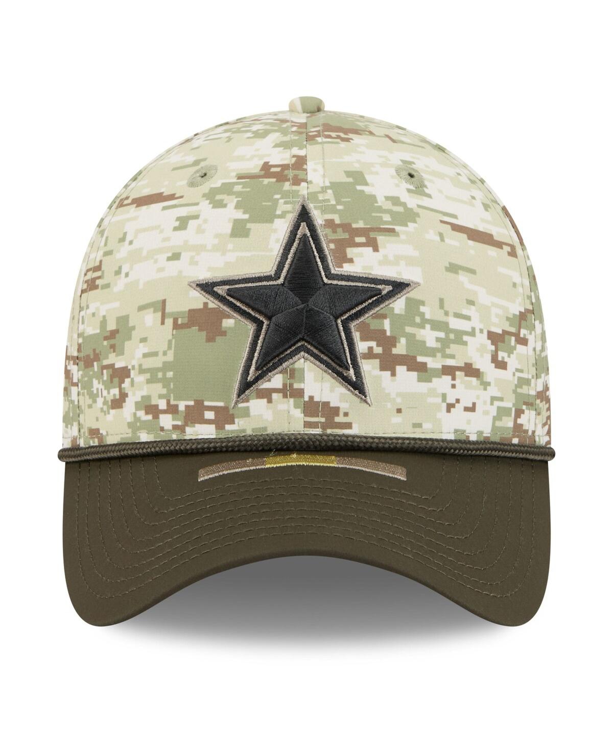 New Era Men's Camo,dark Green Dallas Cowboys 2025 Salute To Service 39thirty Flex Hat In Green