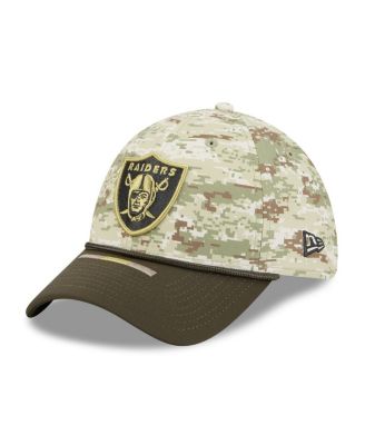 Men's Camo/Dark Green/Dark Green Las Vegas Raiders 2025 Salute to Service 39THIRTY Flex Hat