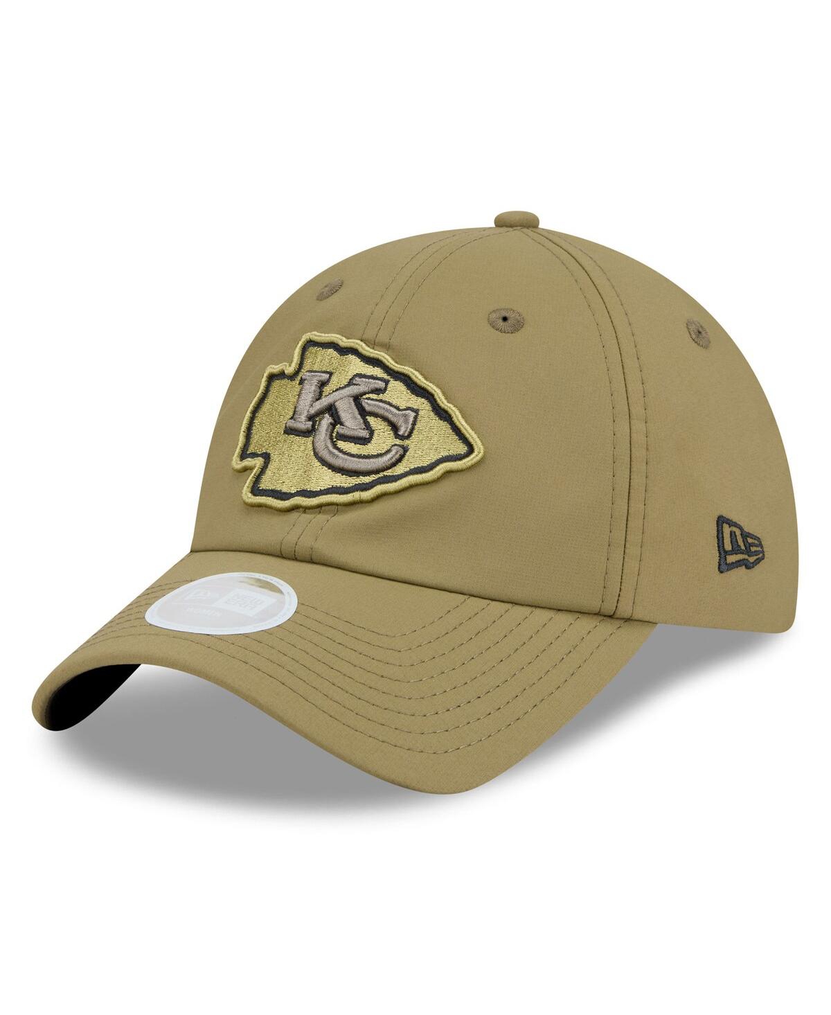 New Era Women's Green Kansas City Chiefs 2025 Salute To Service Pony Tail Adjustable Hat In Green