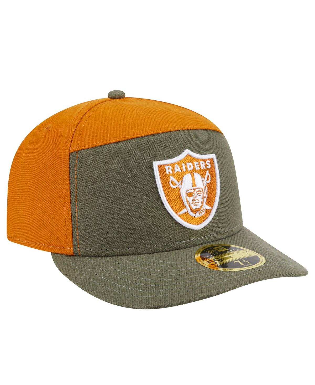 New Era Men'sâ Olive/brown Las Vegas Raiders Two-tone Color Pack Split Panel 59fifty Fitted Hat In Green