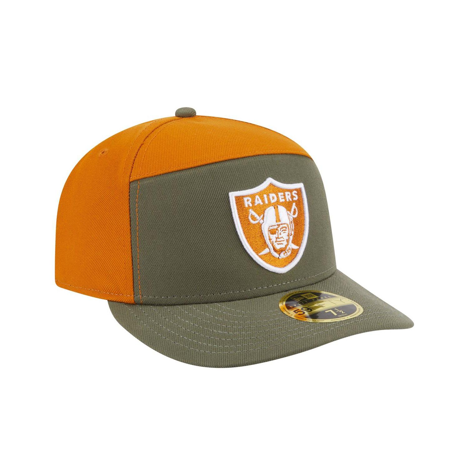 Men's Olive/Brown Las Vegas Raiders Two-Tone Color Pack Split Panel 59FIFTY Fitted Hat