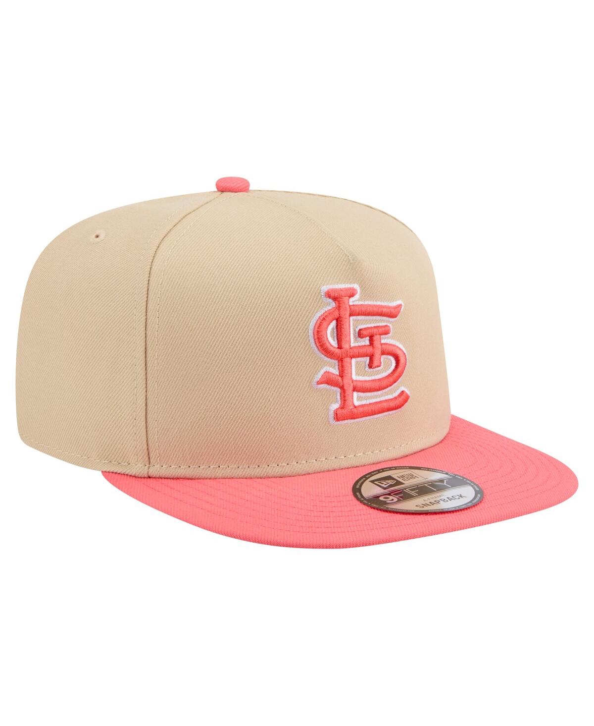 New Era Men's Light Beige/coral St. Louis Cardinals Color Pack A-frame 9fifty Snapback Hat In Pink