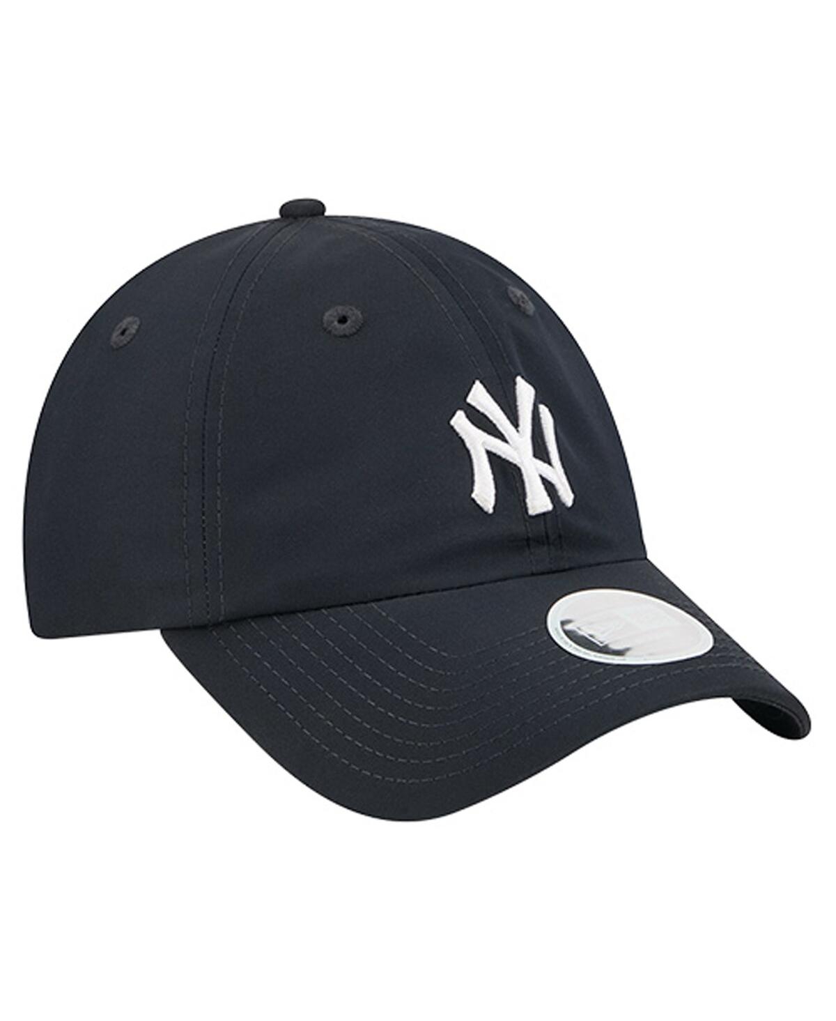 New Era Women's Navy New York Yankees Team Pony Tail 9forty Flex Hat In Black