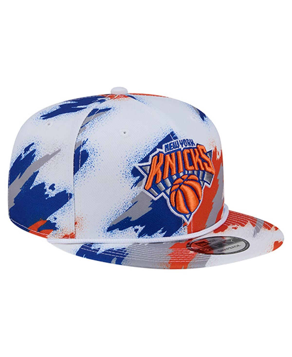 New Era Men's White New York Knicks Paint 9FIFTY Snapback Hat