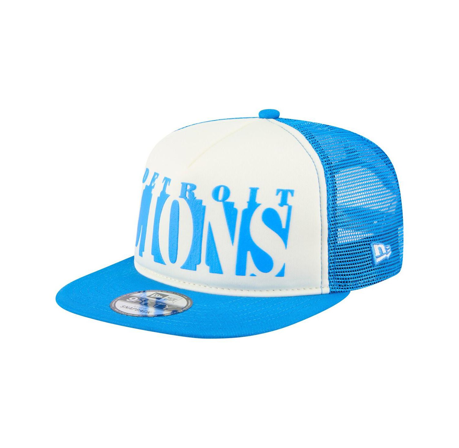 Men's Cream/Blue Detroit Lions Cutout A-Frame 9FIFTY Snapback Hat