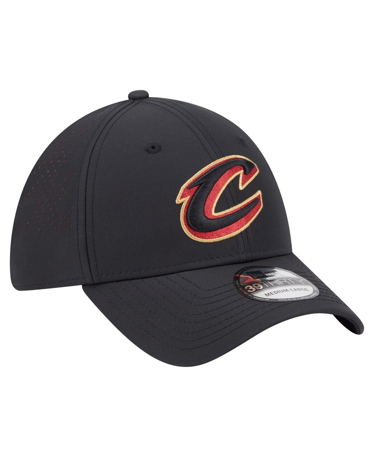 New Era Men's Black Cleveland Cavaliers Night 39thirty Flex Hat In Black