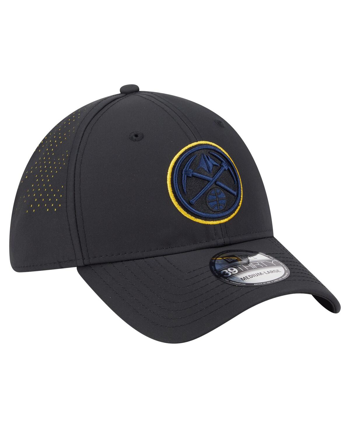 New Era Men's Black Denver Nuggets Night 39thirty Flex Hat In Black