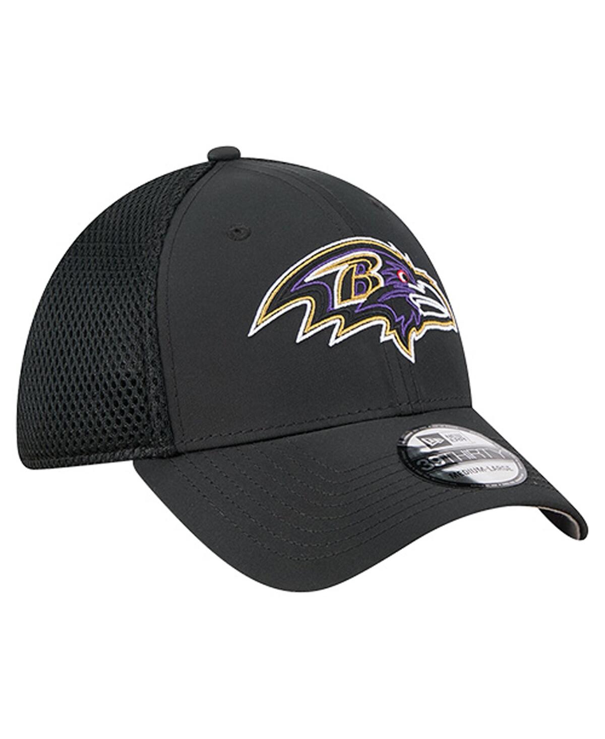 New Era Men'sâ Black Baltimore Ravens Outline 39thirty Flex Hat In Black