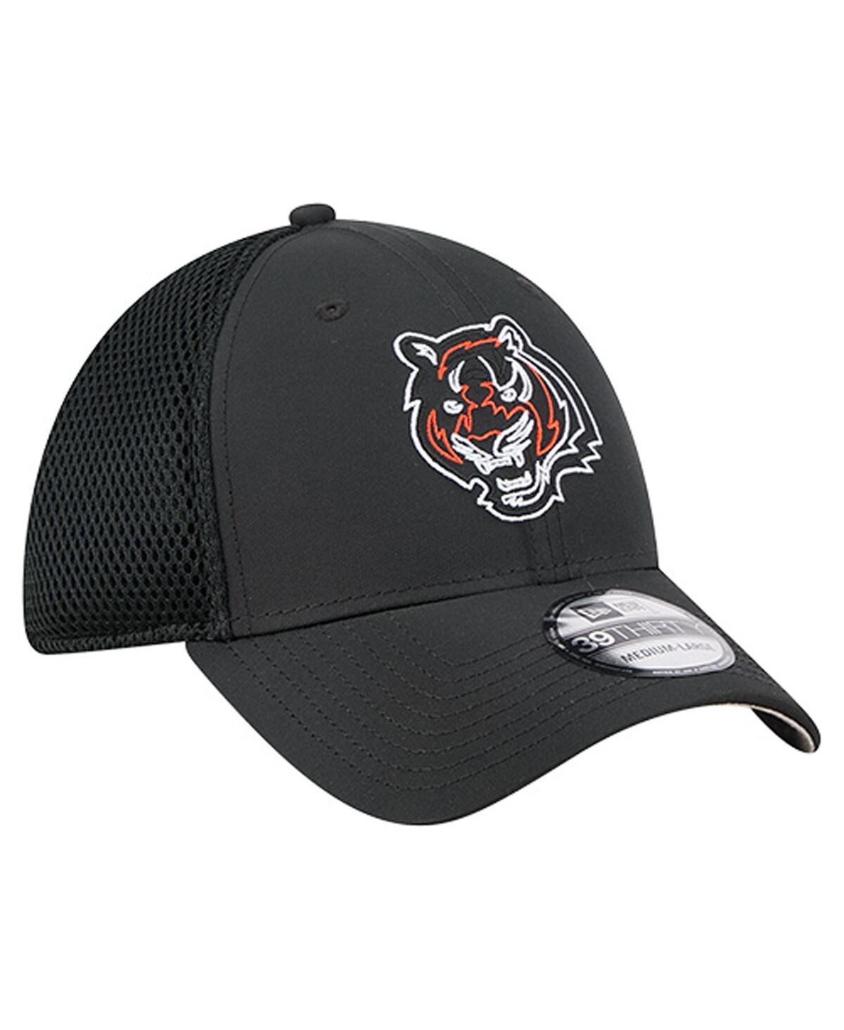 New Era Men'sâ Black Cincinnati Bengals Outline 39thirty Flex Hat In Black