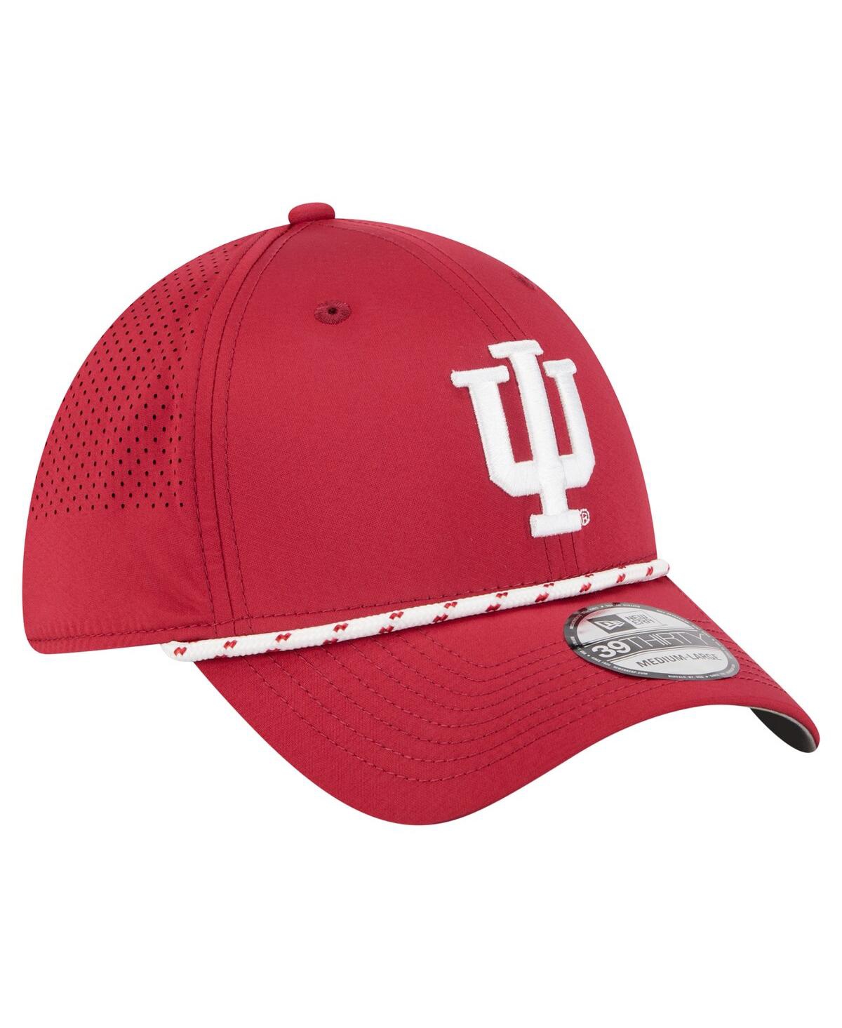 New Era Men'sâ Crimson Indiana Hoosiers Rope 39thirty Flex Hat In Red