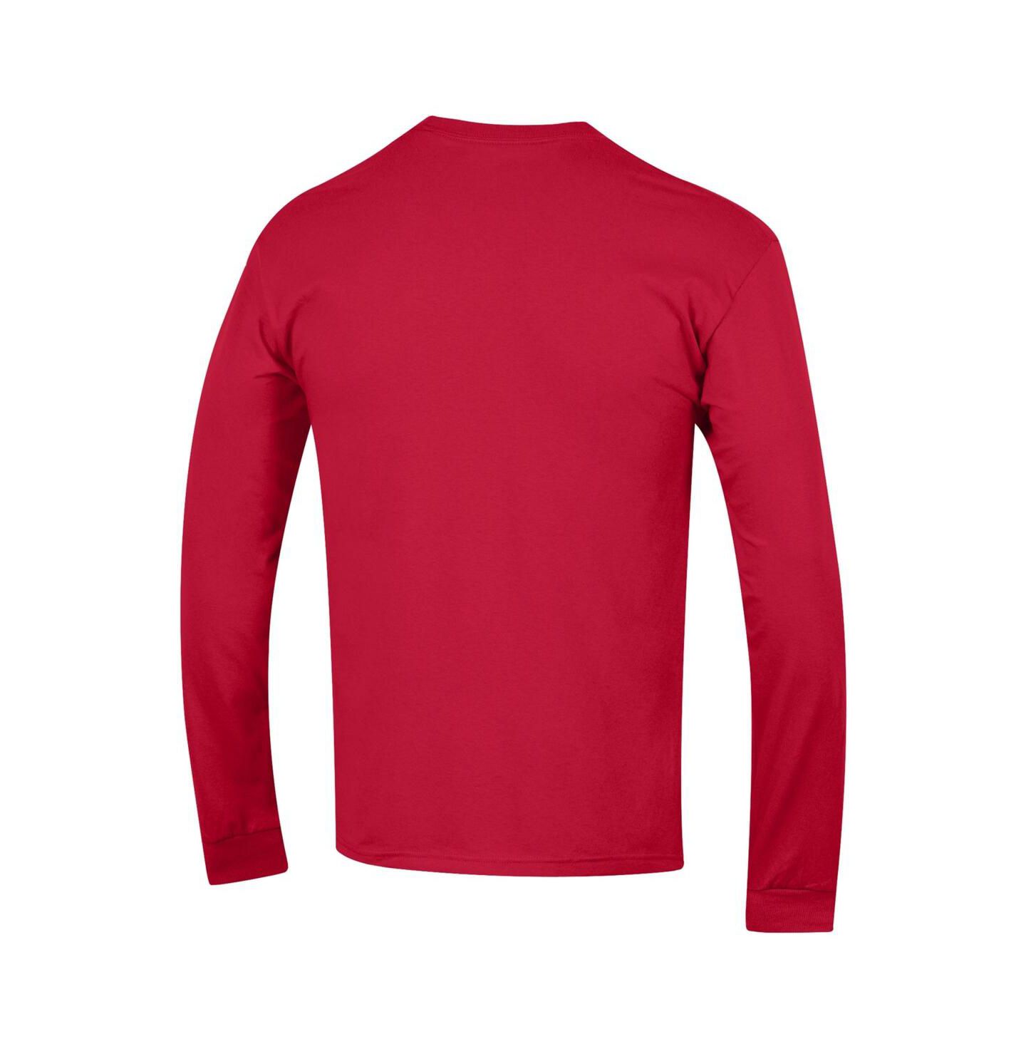 Мужская футболка Champion Red Cincinnati Bearcats Arch Over Logo Long Sleeve, цвет: Чёрный — фото 4