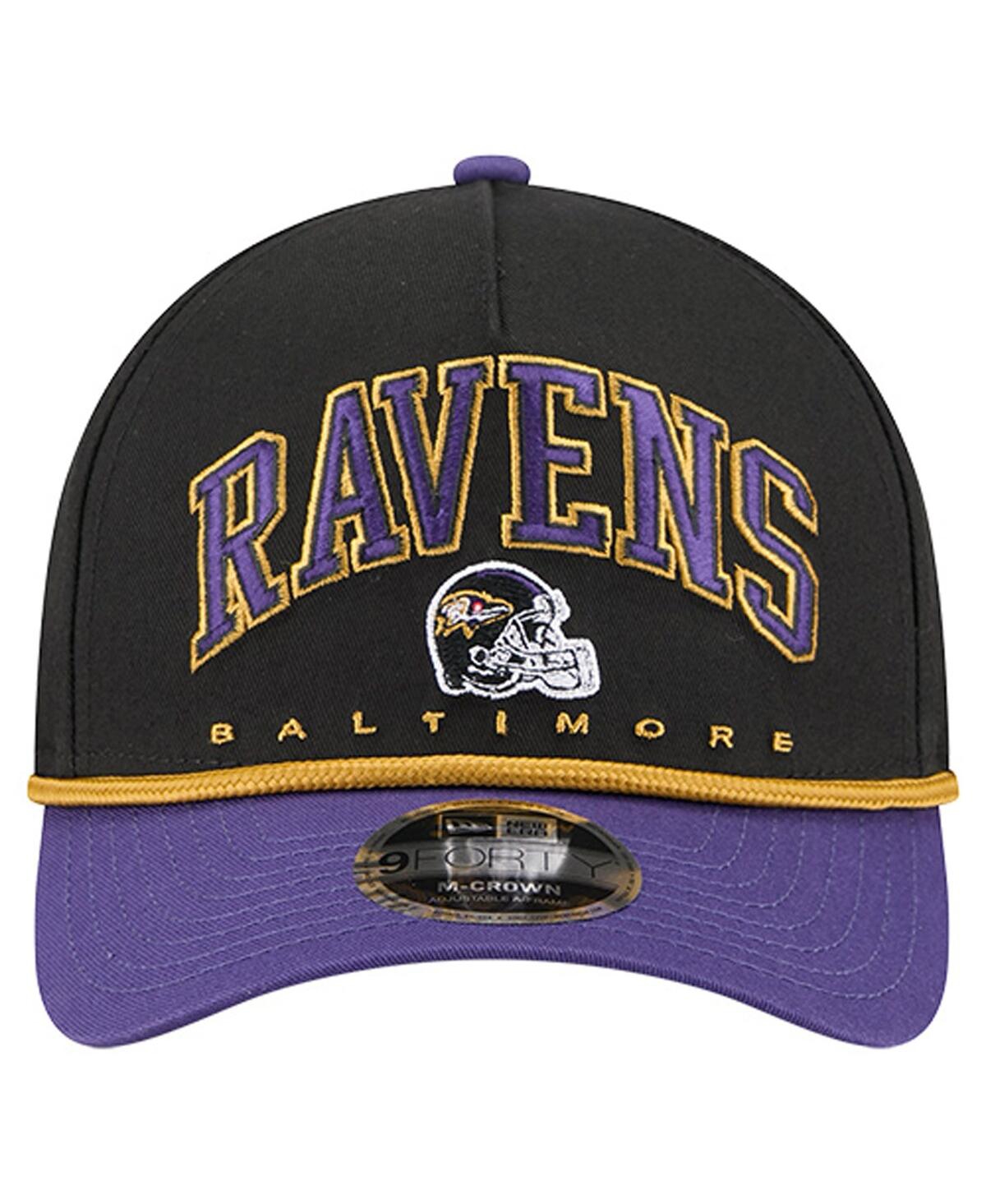 New Era Men'sâ Black Baltimore Ravens Arch 9forty A-frame Adjustable Hat In Black