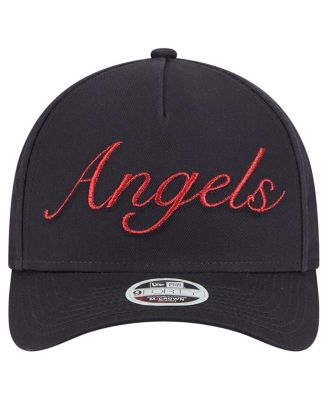 Women's Navy Los Angeles Angels Metallic A-Frame 9FORTY Adjustable Hat